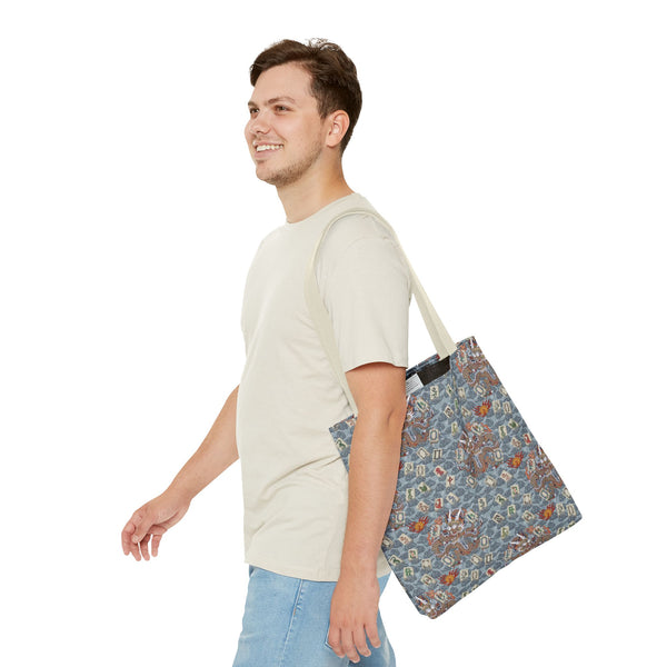 Retro Dragon with Fire Tote Bag