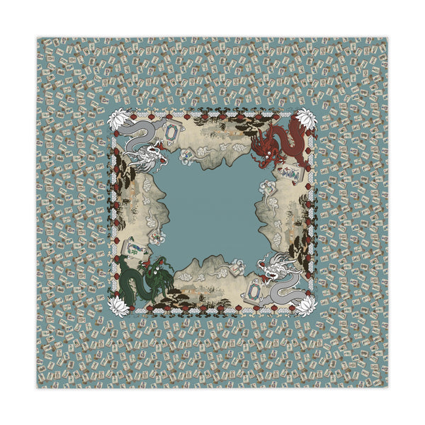 Mock Mah Jongg Mat Tablecloth on Blue
