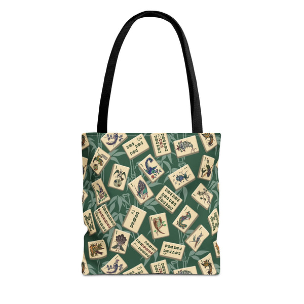 Bird Bamboo Tote Bag on Green