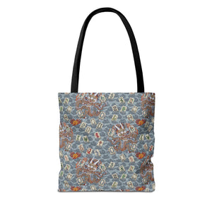 Retro Dragon with Fire Tote Bag