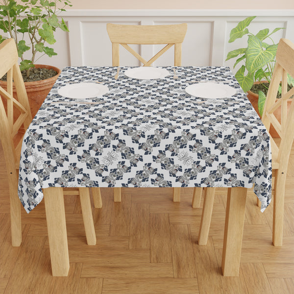 Blowing Dragons Mahjong Tablecloth on White