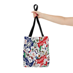 Classic American Mahjong Tote Bag Black Strap Model Holding