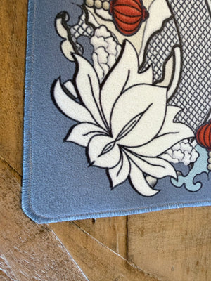 Dragons Mahjong Mat Flower Design close up