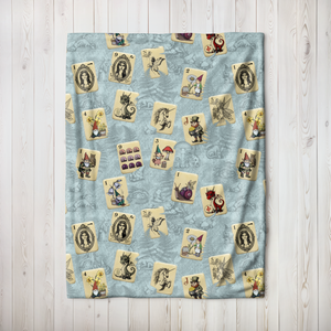 Fairytale Mahjong Land Blanket on Blue Full Size