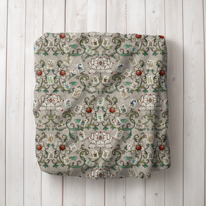 Flower Garden Blanket Folded on wooden floor