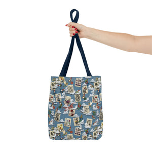 Gnomes and Fairies Mah Jongg Tote Bag Black Strap Model Holding