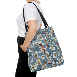 Gnomes and Fairies Mah Jongg Tote Bag Model Wearing