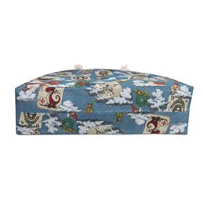 Gnomes and Fairies Wide Tote Bag Bottom