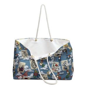 Gnomes and Fairies Wide Tote Bag Open