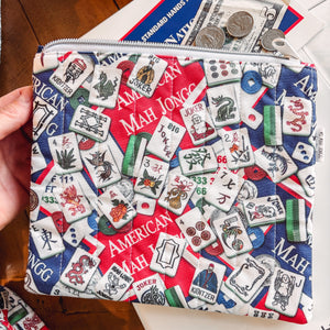 Mah Jongg Quilted Zippered Pouch