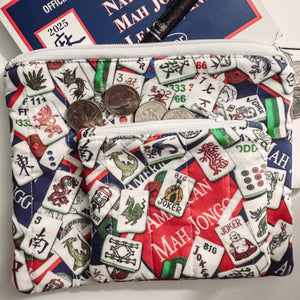 Mah Jongg zippered Coin Pouch Different sizes
