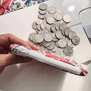 Mah Jongg zippered Coin Pouch Top View 