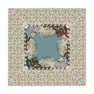 Mock Mah Jongg Mat Tablecloth on Beige