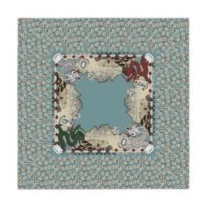 Mock Mah Jongg Mat Tablecloth on Blue Full Size