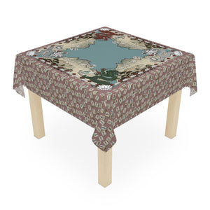 Mock Mah Jongg Mat Tablecloth on Plum Table