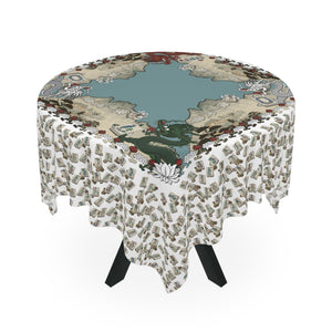 Mock Mah Jongg Mat Tablecloth on White - 2nd Table