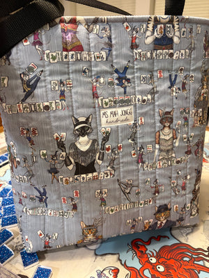 Quilted Ms. Mah Jongg Charleston Tote Bag - Mahjong front graphic