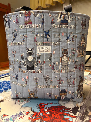 Quilted Ms. Mah Jongg Charleston Tote Bag - Mahjong side
