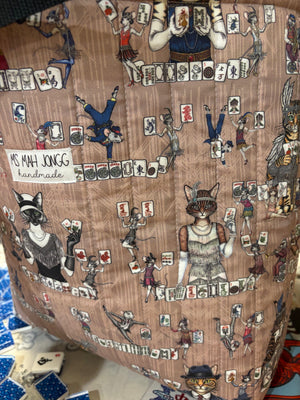 Quilted Ms. Mah Jongg Charleston Tote Bag - Mahjong side front