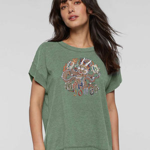 Retro Dragon T-Shirt Basil