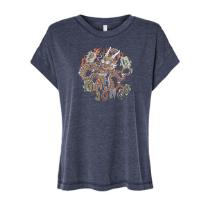 Retro Dragon T-Shirt Navy Blue