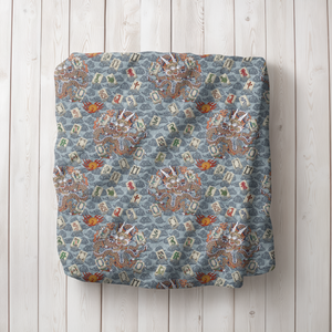 Retro Dragon with Fire Blanket on a wooden floor